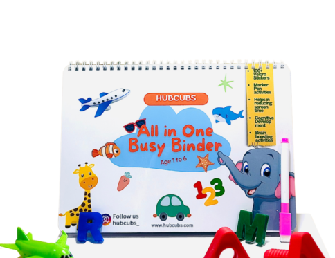 All-in-one activity binder | Age 1 – 6 years | 100+ Velcro stickers & Pen based activities
